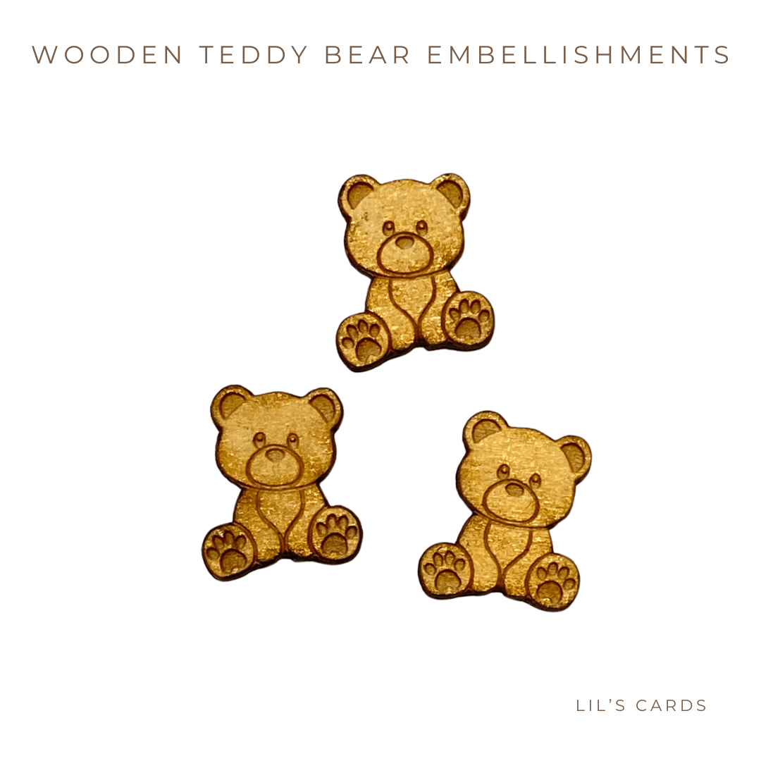 4th Birthday Card for Girl – Gifts & Balloon Design with Wooden Teddy