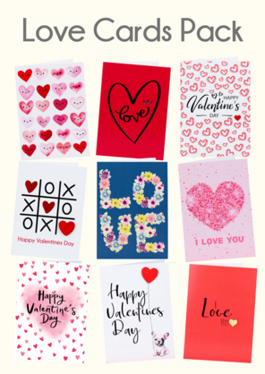 Love Cards Pack - 54 Greeting Cards - Order in bulk & save $20.00