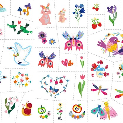 Avenir - Face Sticker and Tattoos - Fantasy Garden World - 8 Unit Display