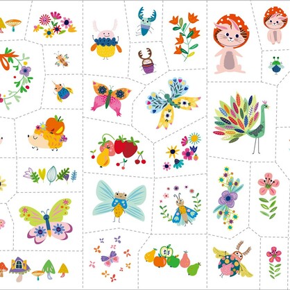 Avenir - Face Sticker and Tattoos - Fantasy Garden World - 8 Unit Display