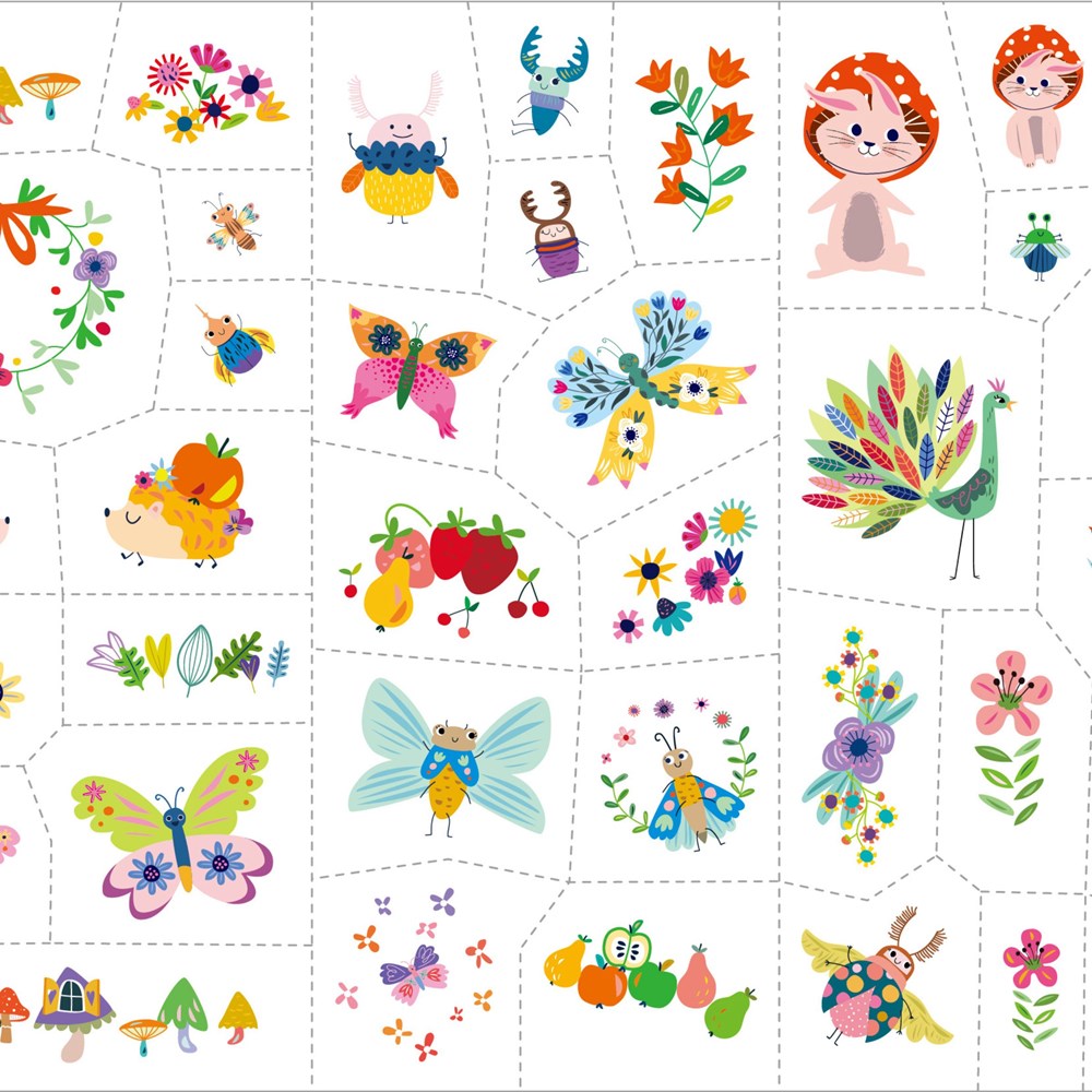Avenir - Face Sticker and Tattoos - Fantasy Garden World - 8 Unit Display