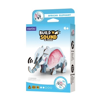 mierEdu - Build 'n' Sound 3D Puzzle - African Elephant
