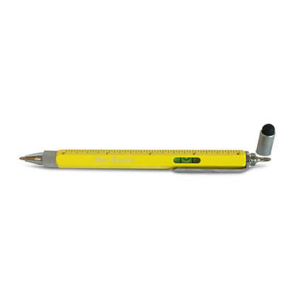 Men's Republic Stylus Pen Pocket Multi Tool 9-in-1 functions - Yellow