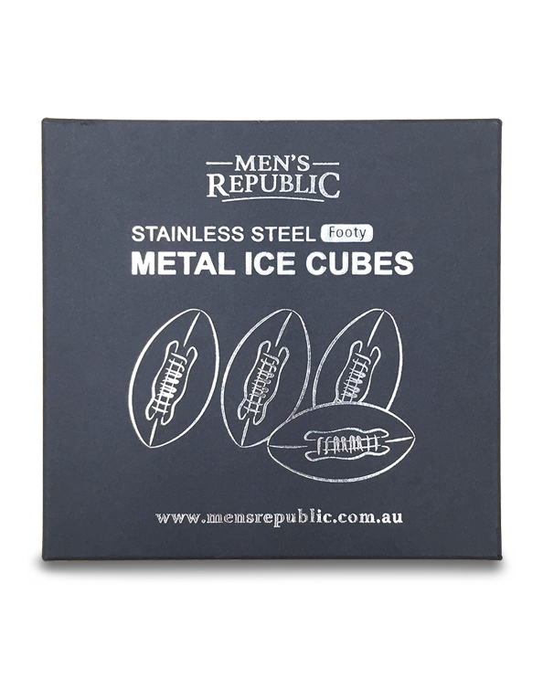 Men's Republic Footy Ball Ice Cubes - 4 Pieces Stainless Steel