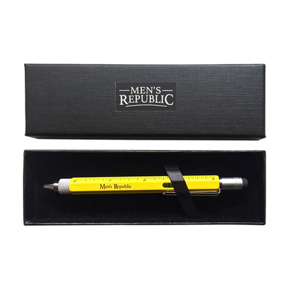 Men's Republic Stylus Pen Pocket Multi Tool 9-in-1 functions - Yellow