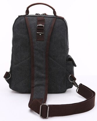 Men's Republic Canvas Single Strap Sling Backpack - Black
