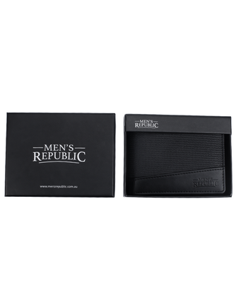 Men's Republic Faux Leather Wallet - 2 Tone Black