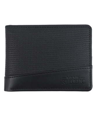 Men's Republic Faux Leather Wallet - 2 Tone Black