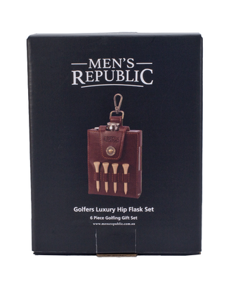 Men's Republic Golfers Luxury Hip Flask Set
