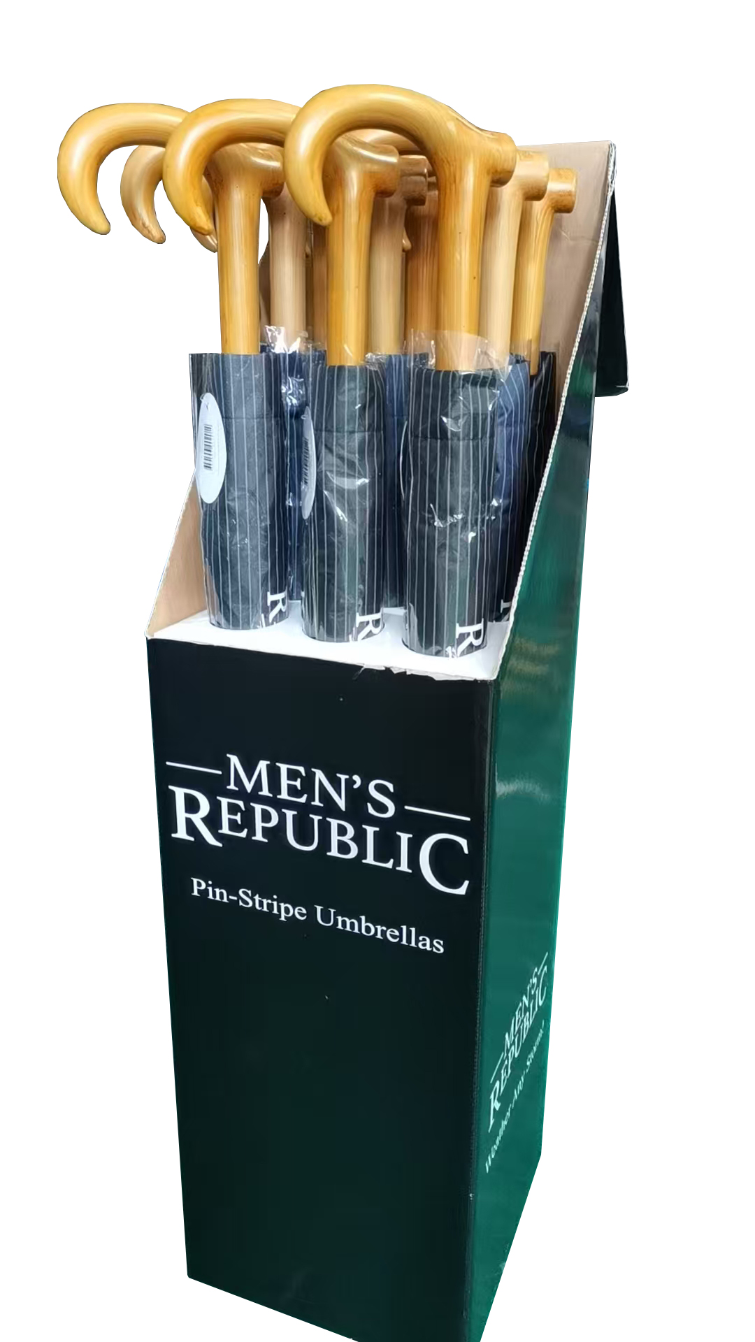 Men's Republic Pin-Stripe Umbrellas in Floor Standing PDQ (Asst set of 9)