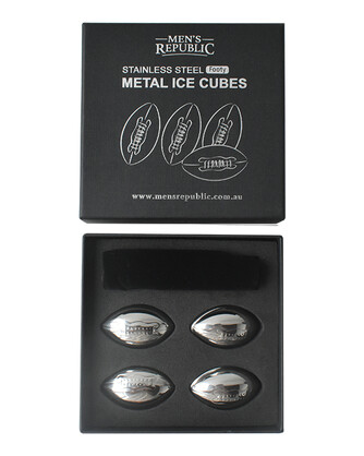 Men's Republic Footy Ball Ice Cubes - 4 Pieces Stainless Steel