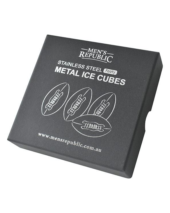 Men's Republic Footy Ball Ice Cubes - 4 Pieces Stainless Steel