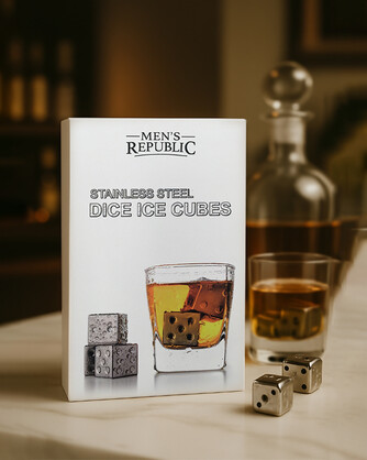 Men's Republic Dice Ice Cubes - 4 Pieces Stainless Steel