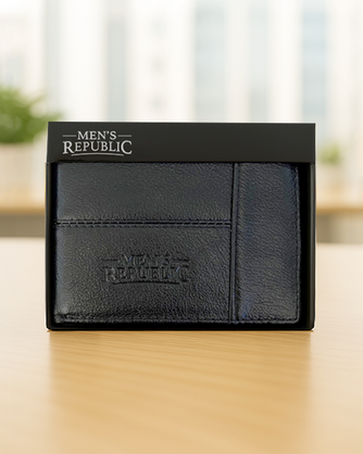 Men's Republic Leather Wallet - Black