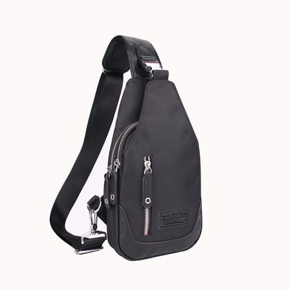 Men's Republic Nylon Black Backpack - Single Strap Sling