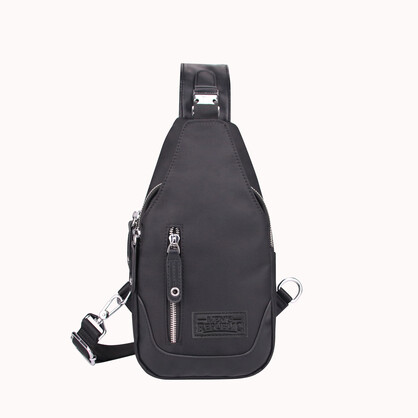 Men's Republic Nylon Black Backpack - Single Strap Sling