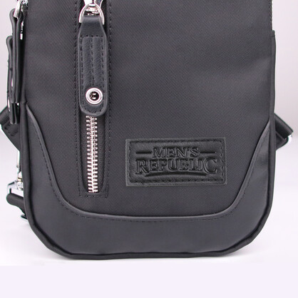 Men's Republic Nylon Black Backpack - Single Strap Sling