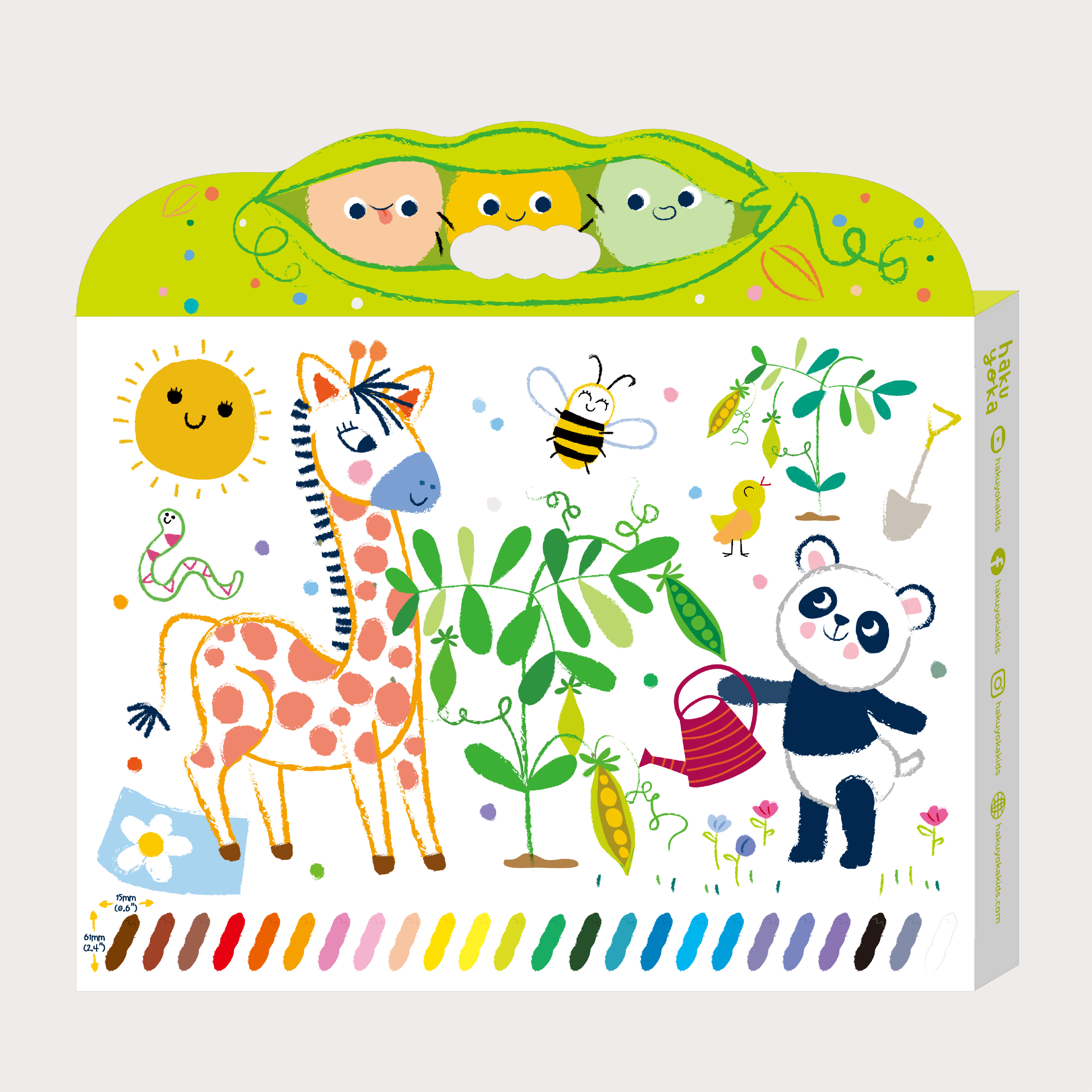 Happy Pea Pod Crayons -24 Colours