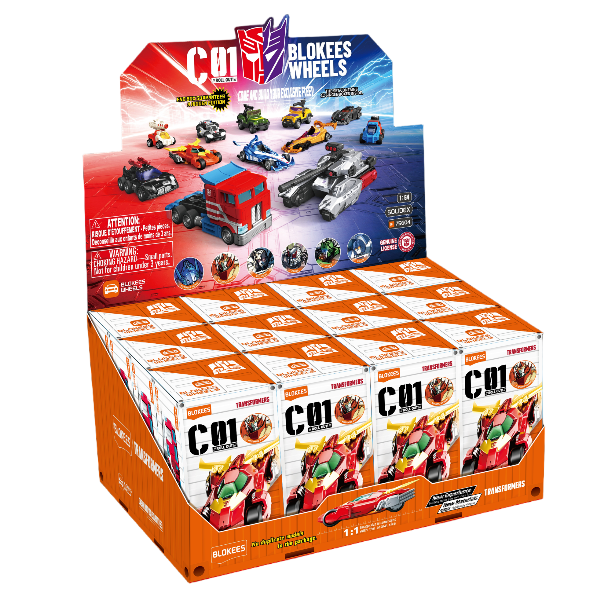 Blokees Wheels トランスフォーマー ビークル C01 12種セット Wholesale (Blind box) Blokees Wheels PDQ (12 in 1) - Transformers