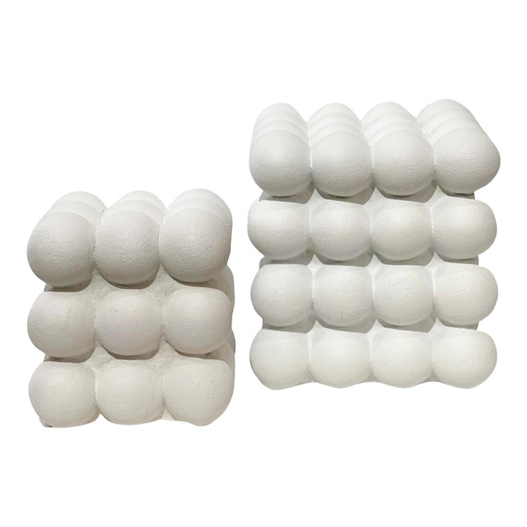 Cube White Polyresin Vase Large