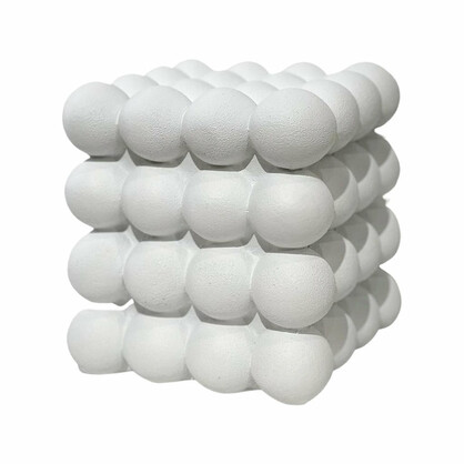 Cube White Polyresin Vase Large