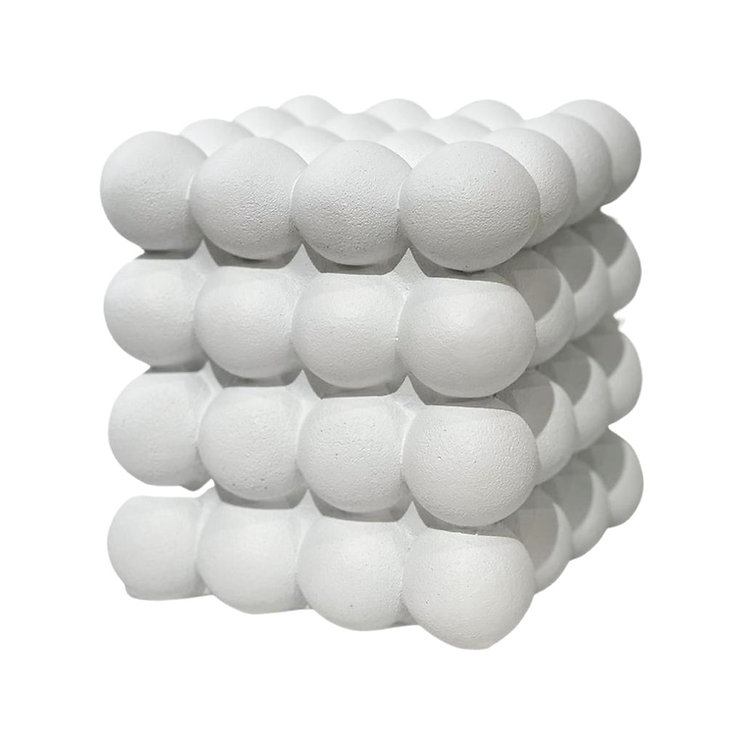 Cube White Polyresin Vase Large