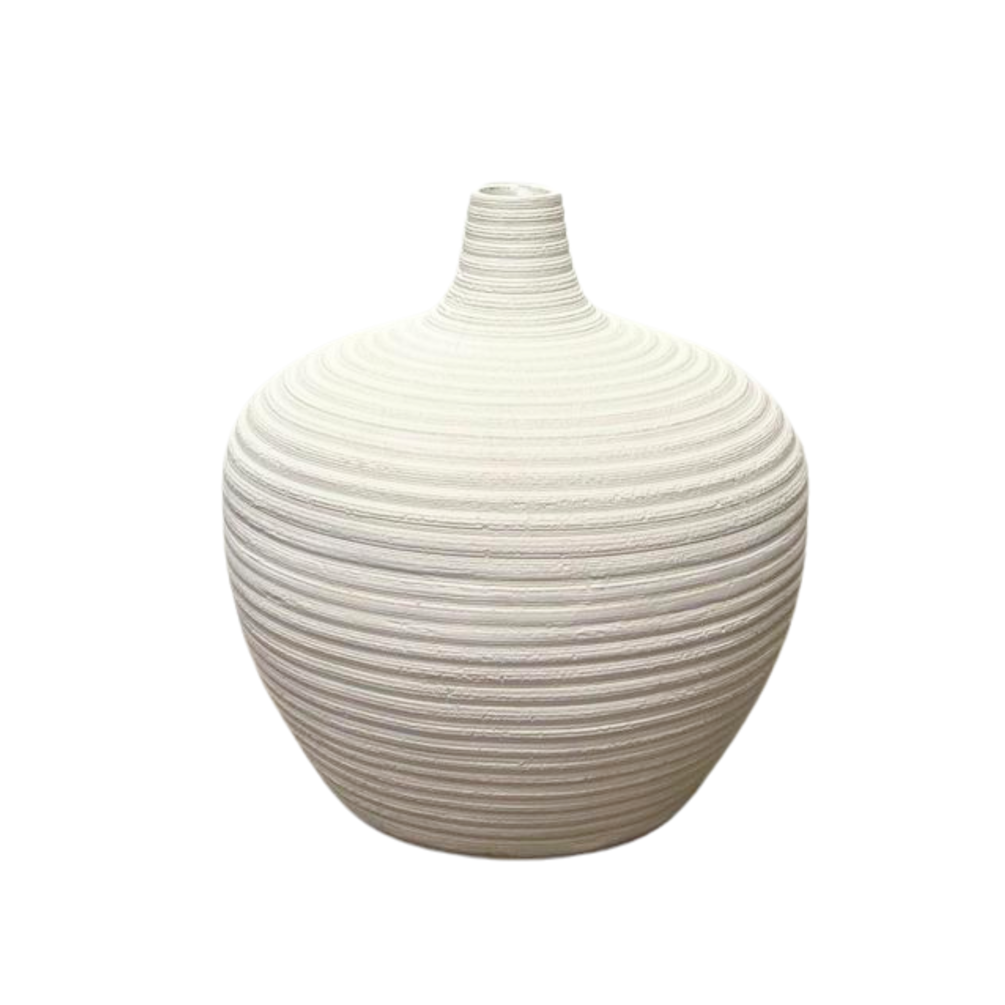 Rippled White Floor Vase/Pot Small