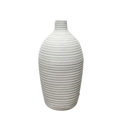 Rippled White Floor Vase/Pot Medium