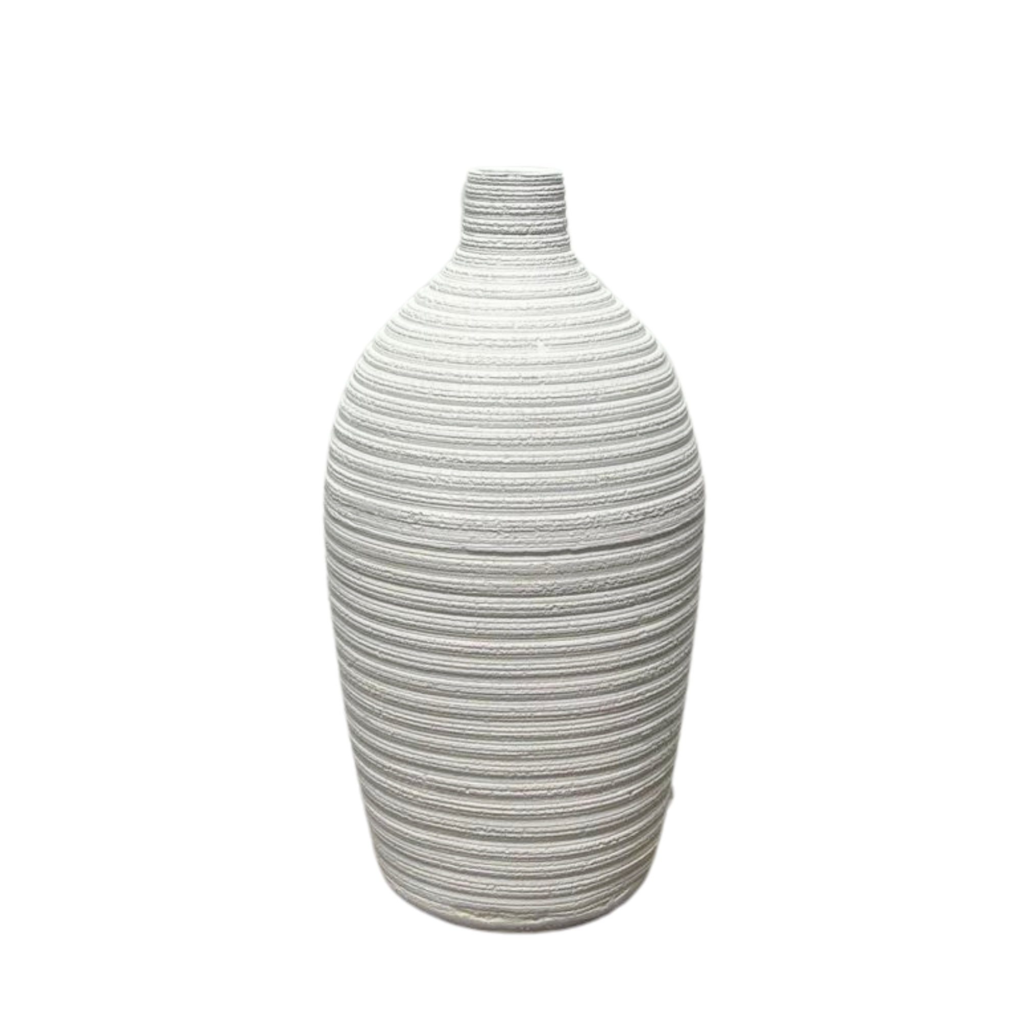 Rippled White Floor Vase/Pot Medium