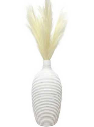 Rippled White Floor Vase/Pot Large