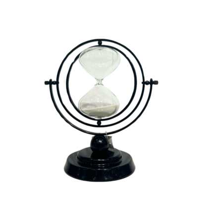 Round Black Hour Glass 60min Large