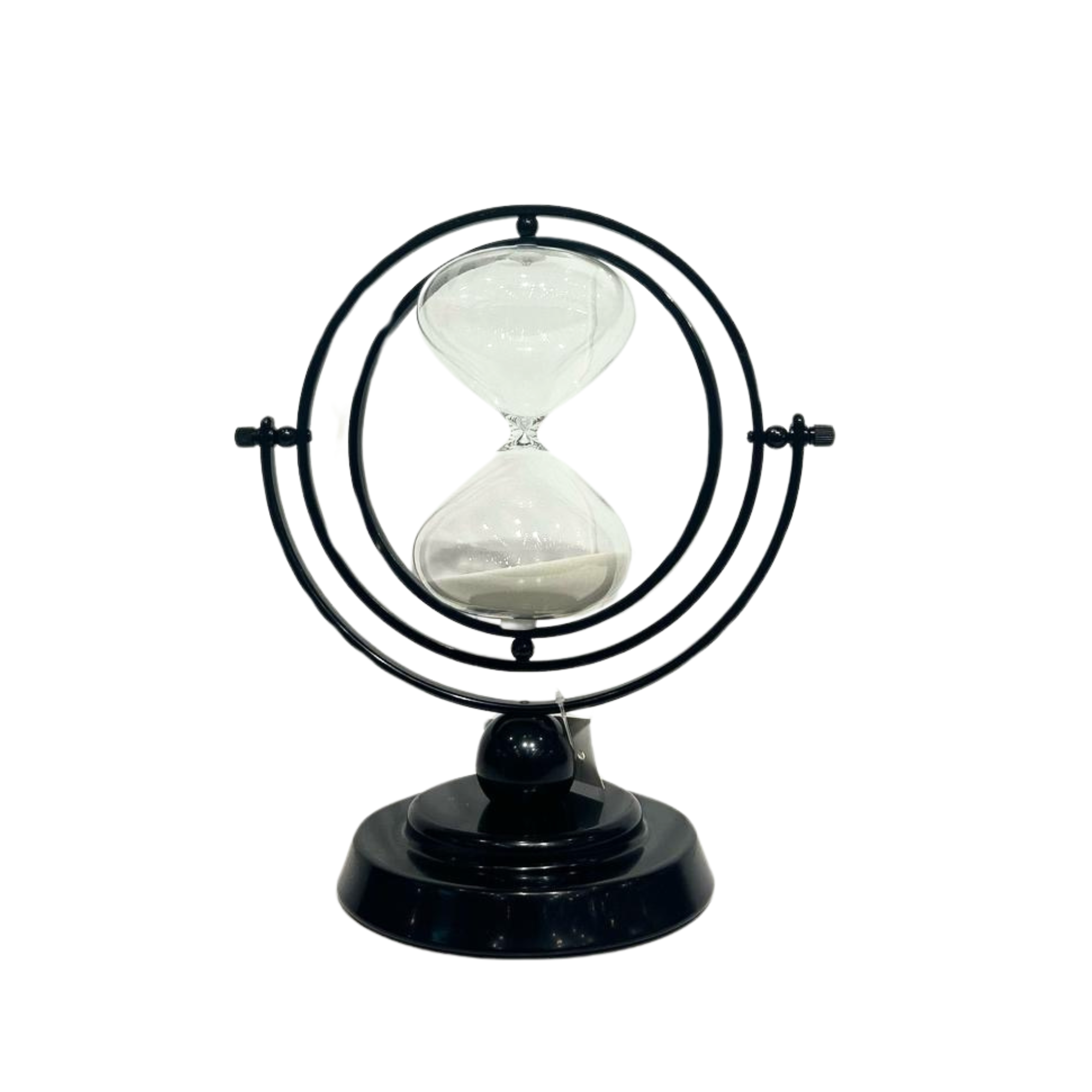 Round Black Hour Glass 60min Large