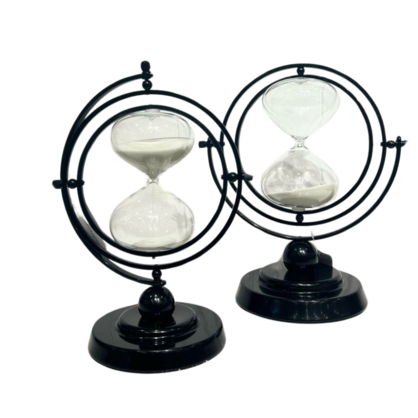 Round Black Hour Glass 60min Large