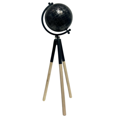 Black Globe With Timber & Metal Legs Small