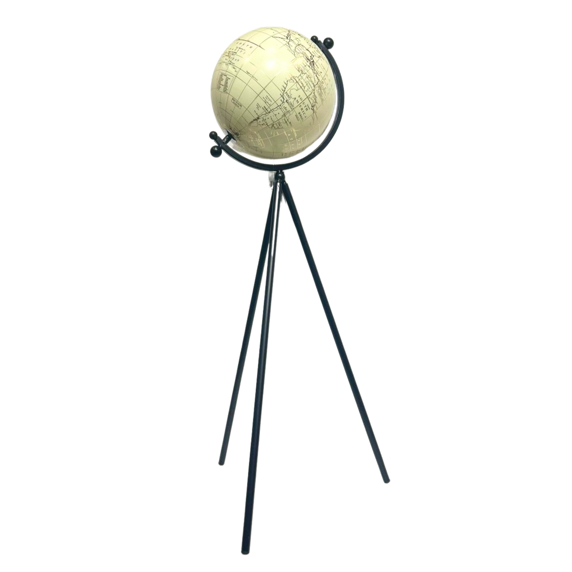 White Globe Black Tripod Legs Large