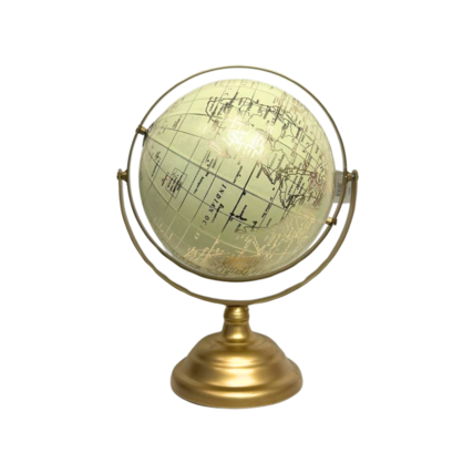 White and Gold Table Globe Large