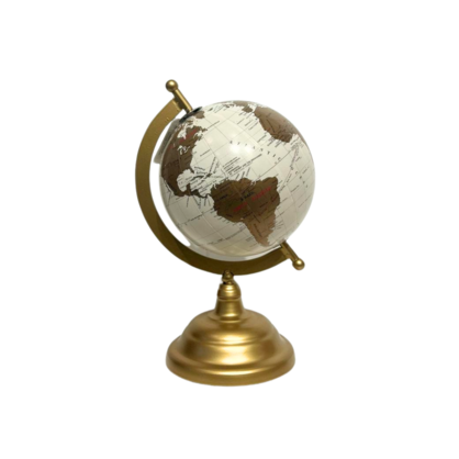 White and Gold Table Globe Small