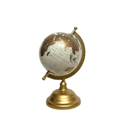 White and Gold Table Globe Small