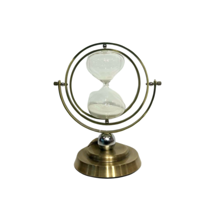 Round Brass Hour Glass 60min Large