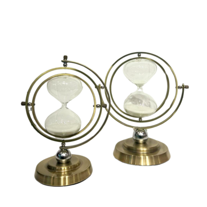 Round Brass Hour Glass 60min Large