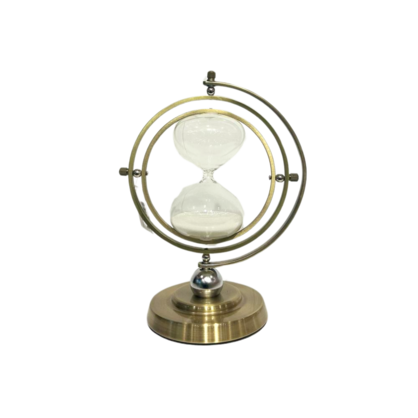 Round Brass Hour Glass 30min Medium