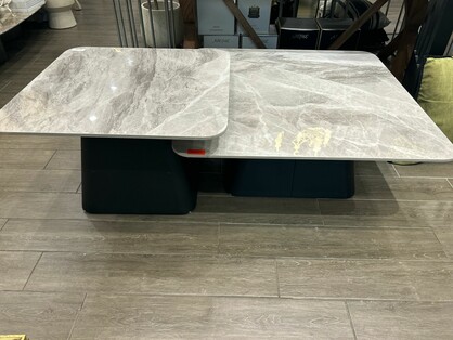 Square Grey Porcelain Coffee Table Set of 2