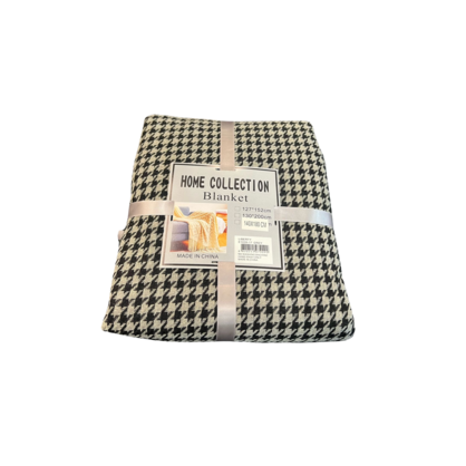Houndstooth Black and Grey Throw 180x140cm