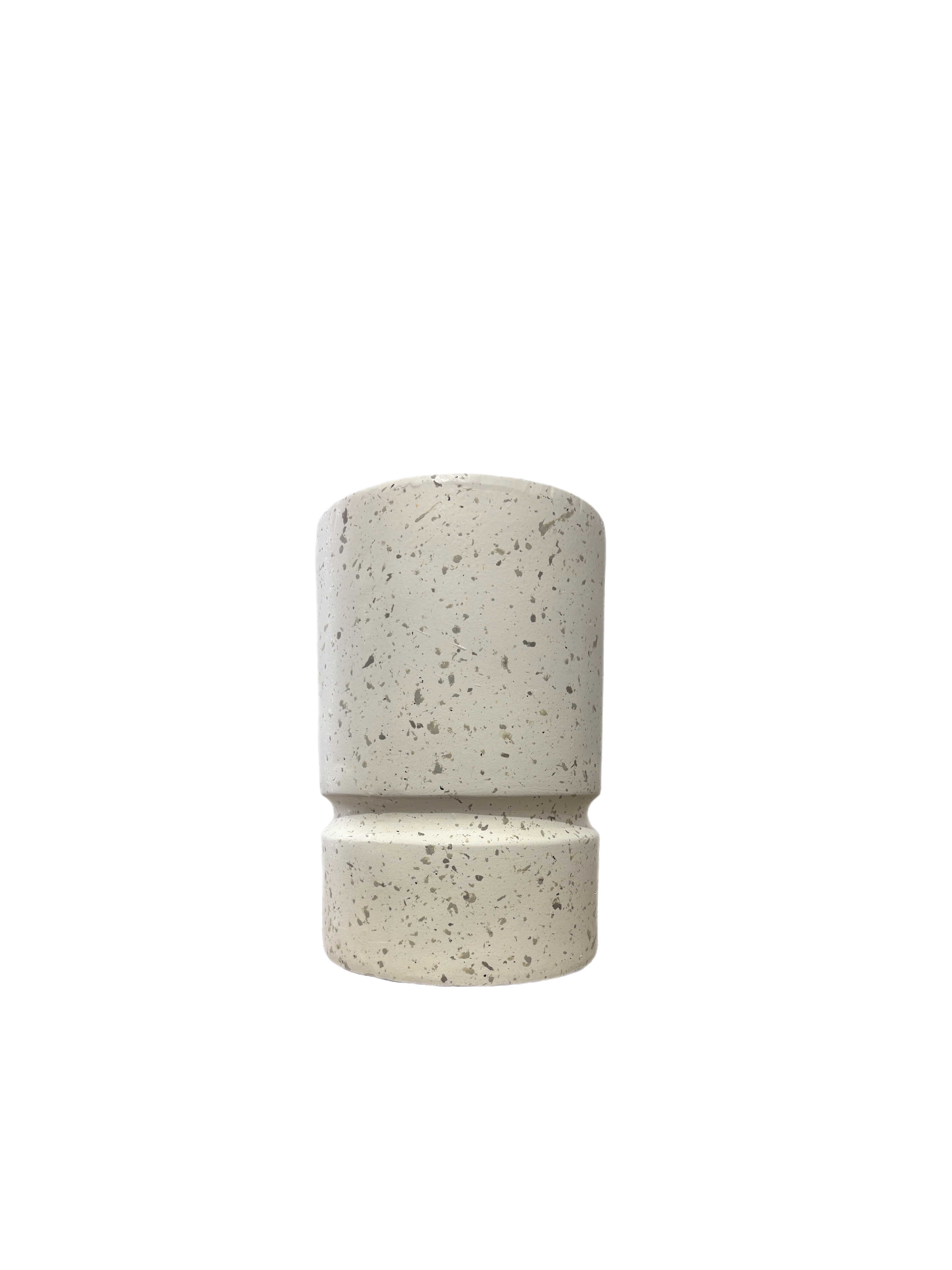Cylindrical White Spotted Pot Planters Set of 3