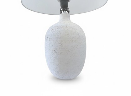 White Resin Stone Round Table Lamp