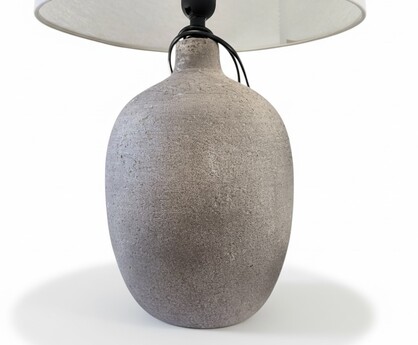 Brown Clay Resin Stone Round Table Lamp
