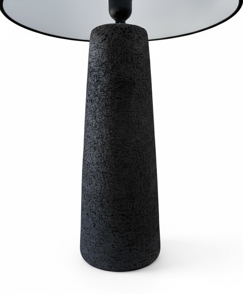 Black Resin Stone Tall Table Lamp