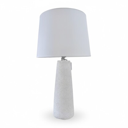 White Resin Stone Tall Table Lamp