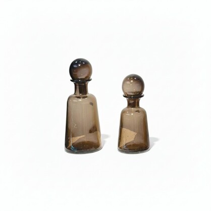 Milano Glass Bottled Vase Small Brown