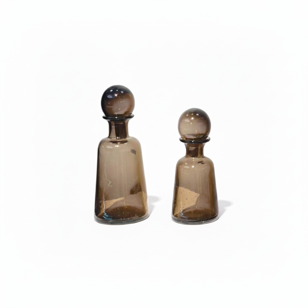 Milano Glass Bottled Vase Small Brown